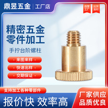 厂家供应圆头手拧台阶螺丝 定位支撑异型螺柱 滚花压铆螺丝铜螺柱