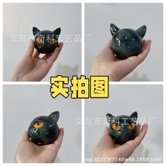 跨境新款万圣节Purrfect ball猫咪石摆件