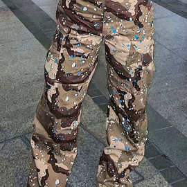 MH937女式新款牛仔裤女式斑点迷彩休闲梭织长裤