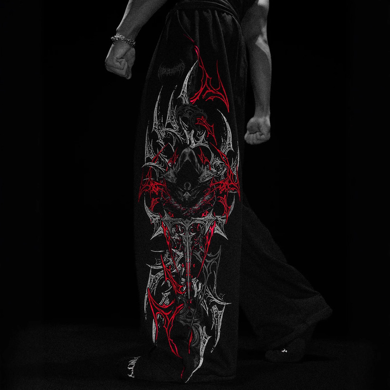 Breathedivinity American Trendy Brand Men's Sports Pants Jogging Sports Fitness Printed Casual Straight Pants