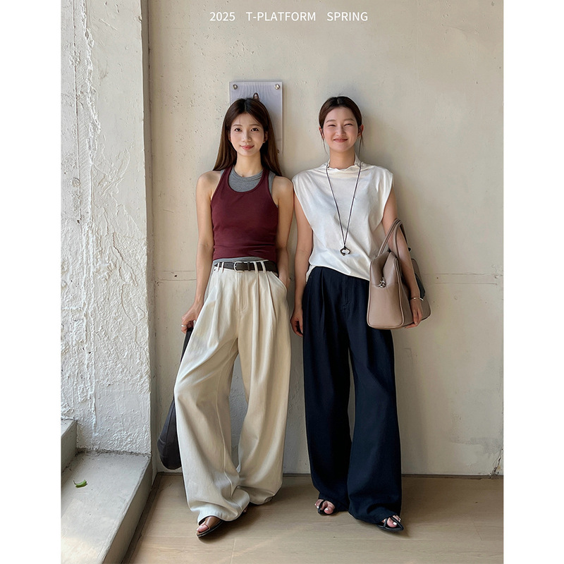 [t Stage] T-Platform Guangzhou Thirteen Lines High Waist Casual Pants Women 15039 [Special Offer, Non-Refundable and Non-Exchangeable]