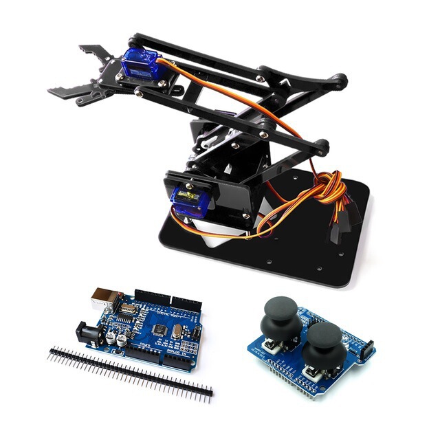 4 Freedom Acrylic Robotic Arm Robot Robot Hand Suitable for Arduino Raspberry Pi Kit DIY