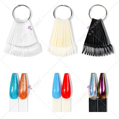 美甲扇形色卡50片扇形芭蕾甲指甲油色板練習甲片展示盤色卡樣板