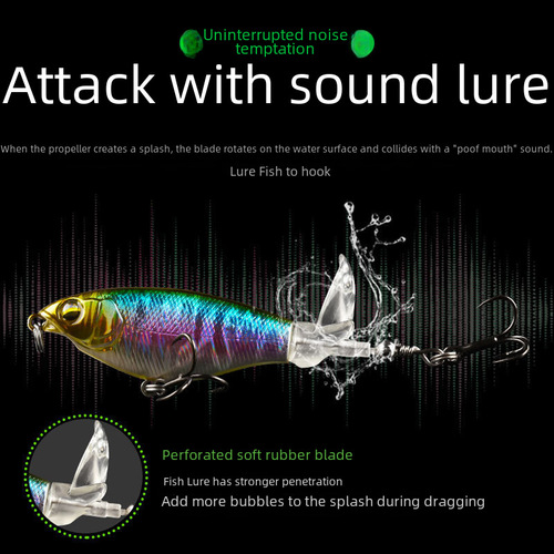 Baitcasting floating lure fishing surface system explodes water pencil propeller freshwater fishing snakehead largemouth bass long-range casting