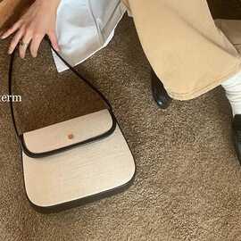 2022新款美娜同款气质帆布单肩腋下包ins女包早秋新款百搭斜跨包