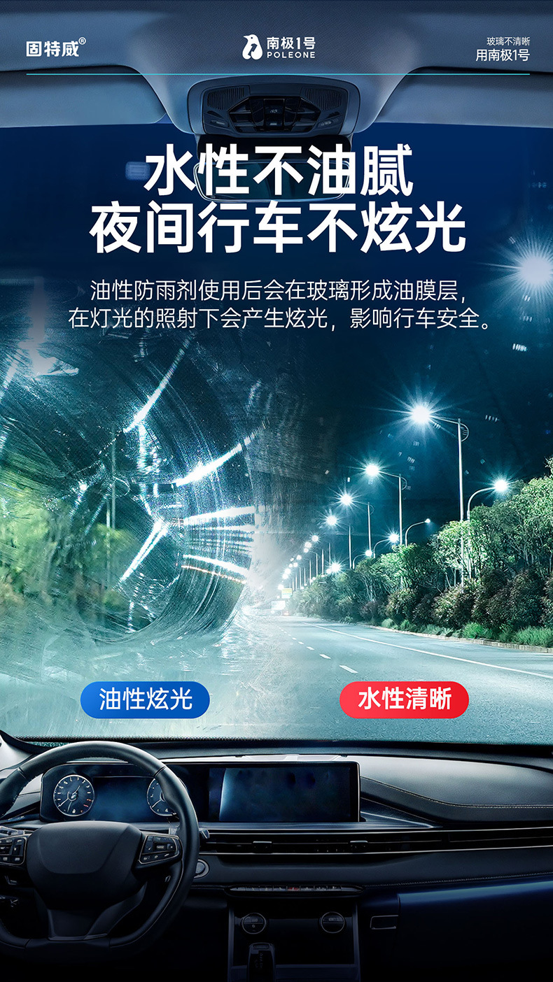 Goodway Rainproof Agent, Windshield Anti-Fog Agent, Long-Lasting Car Defogger, Rearview Mirror Water-Repellent, Rain-Proof and Anti-Fog Agent