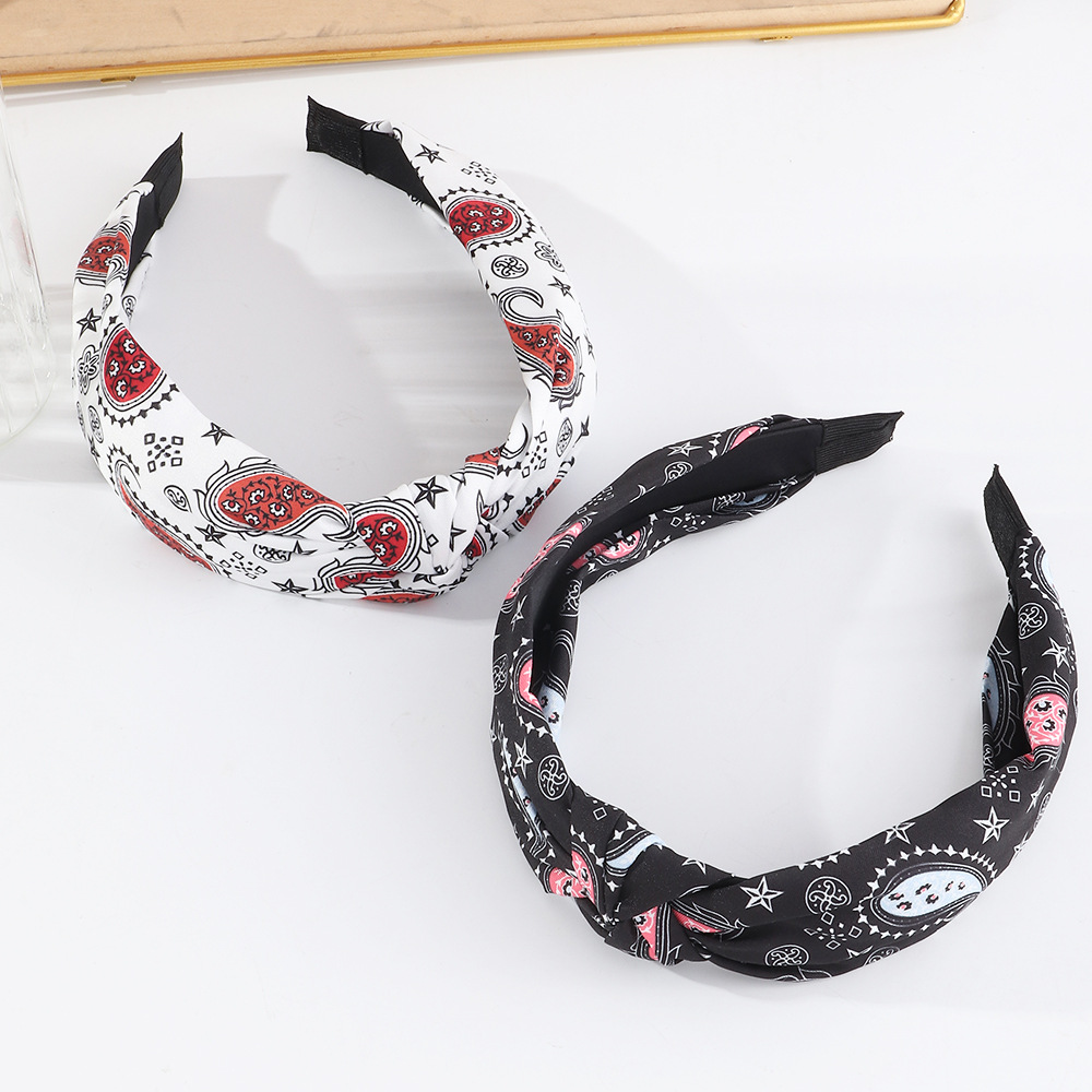 Fashion Printing Flower Fabric Pressed Hair Headband Wholesale display picture 3