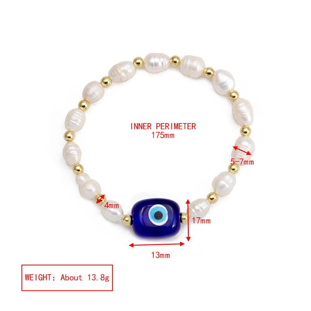 Simple Style Devil's Eye Freshwater Pearl Glass Beaded Bracelets display picture 5