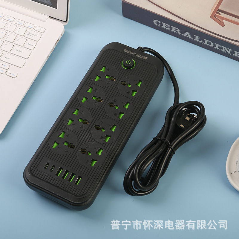 Cross-border 4USB conector con 2PD orificio ocho 24 orificios de cáscara negra con cáscara blanca estándar británico estándar europeo estándar americano oficina en el hogar