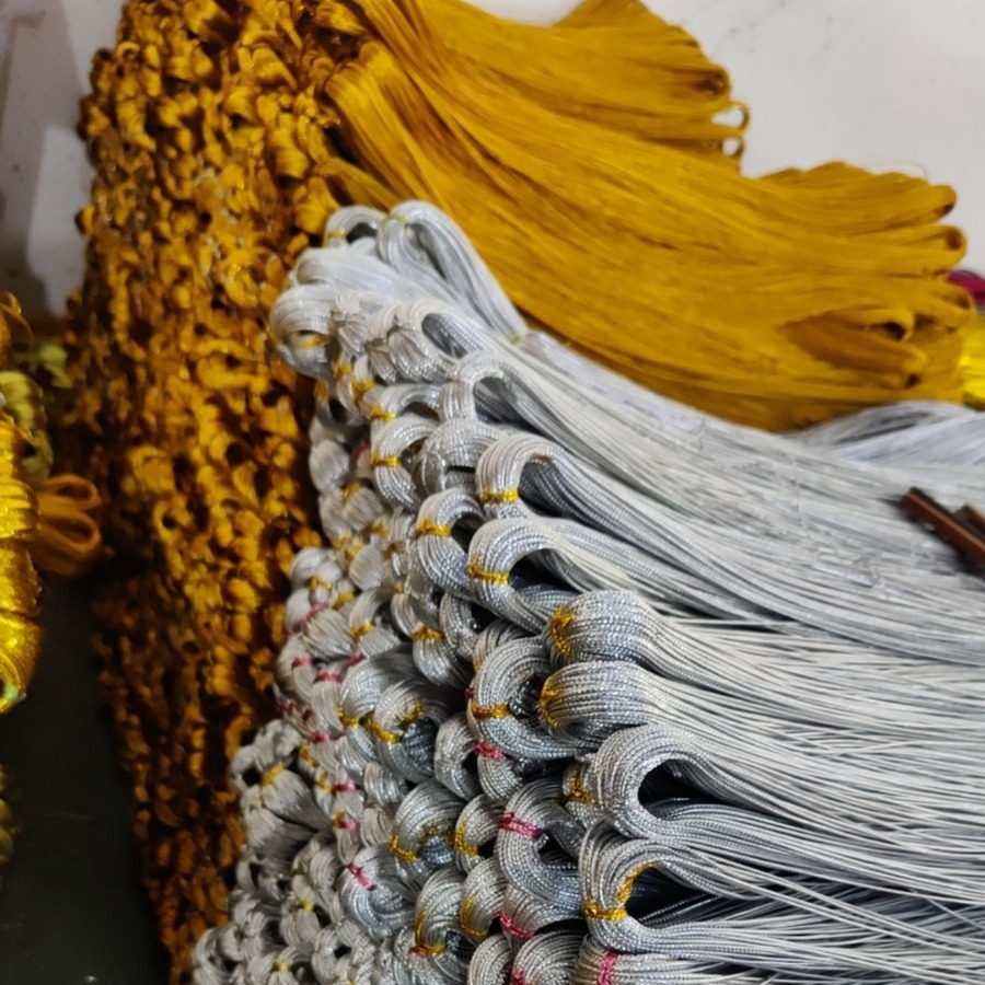 8股编织深色金丝葱大银丝葱带湖蓝丝葱紫丝葱带挂酒瓶挂油瓶商标