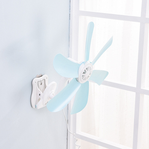 Qifeng 600# Clamp Fan Office Six-Leaf Desk Electric Fan Clamp Fan Dormitory Household Available for Cross-Border Supply