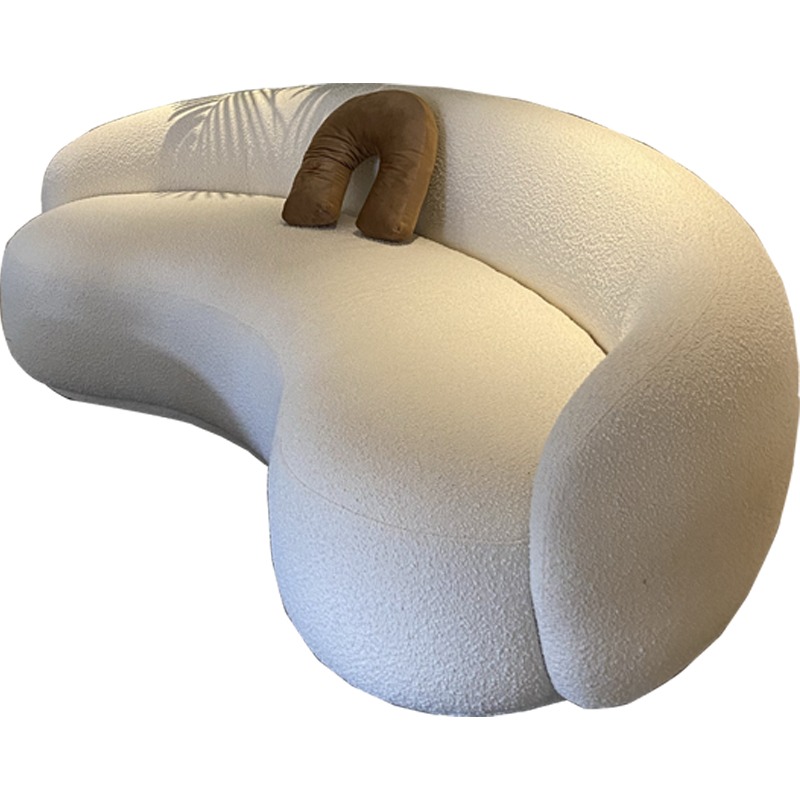 Sala de estar nórdica pequeña casa de tecnología tela salón de belleza tienda de boda sala de estar semi-arco cachemire sofá de cachemire