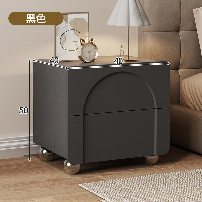 Mesita de noche de estilo crema Dormitorio doméstico Madera maciza Pequeña celebridad neta Casilla de almacenamiento de cabecera moderna simple creativa Armario de almacenamiento