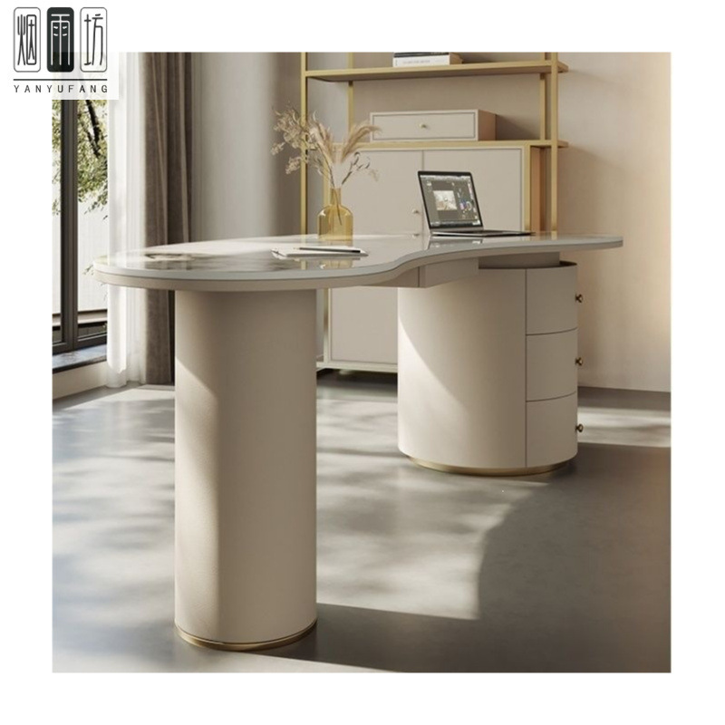 Modern Minimalist Style Rock Slab Desk for Home Use, Trendy Beauty Consultation Table, Reception and Negotiation Desk for Beauty Salons, Light Luxury Office Desk Modern Minimalist Style Rock Slab Desk for Home Use, Trendy Beauty Consultation Table, Reception and Negotiation Desk for Beauty Salons, Light Luxury Office Desk