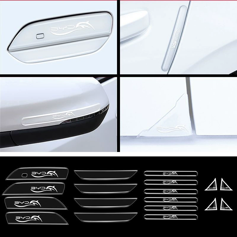 BYD Dolphin специальная автомобильная дверная ручка с защитой от царапин клейкая пленка дверной чаши модифицированные детали расходные материалы для защиты от столкновений полосы обновления аксессуары 21