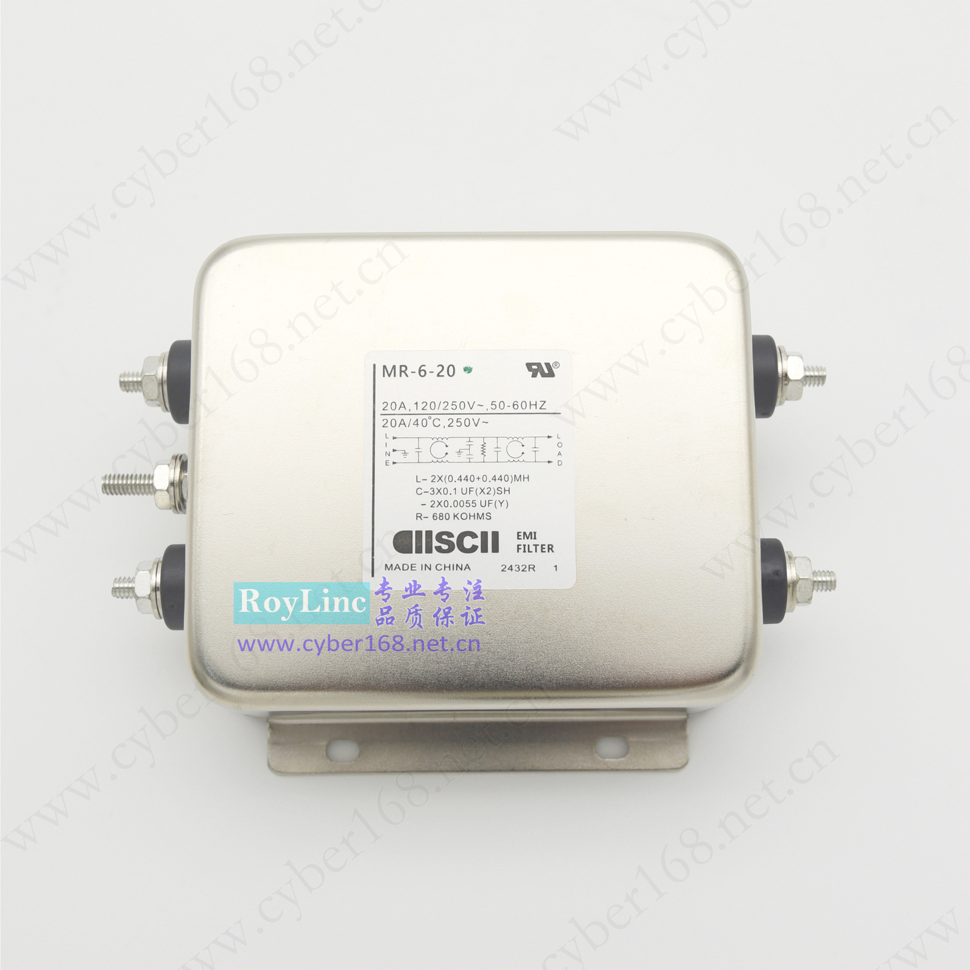 匹配20VR6 F7312 20A MR-6-20工控设备低泄漏抗干扰电源滤波器UL