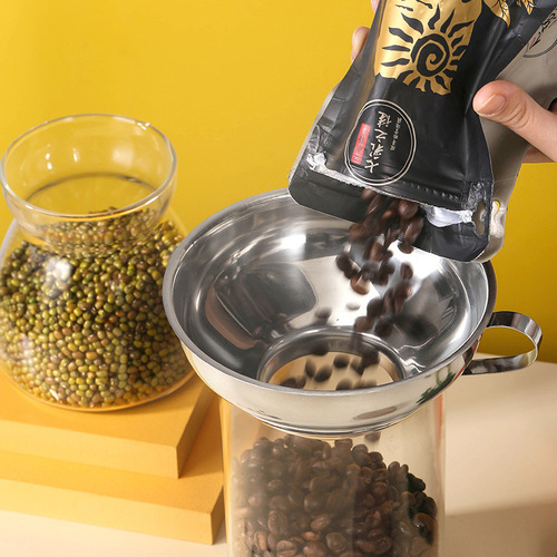 Thickened stainless steel funnel large diameter kitchen household tools kimchi salad jam enema meat sauce grain funnel
