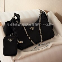 高品质P家三角标尼龙单肩腋下包新款斜跨外贸原单三合一子母包女
