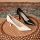 2024 New Black Professional High Heels Soft Leather Step-on Heel Single Shoes Pointed Stiletto Heel Work Shoes for Women