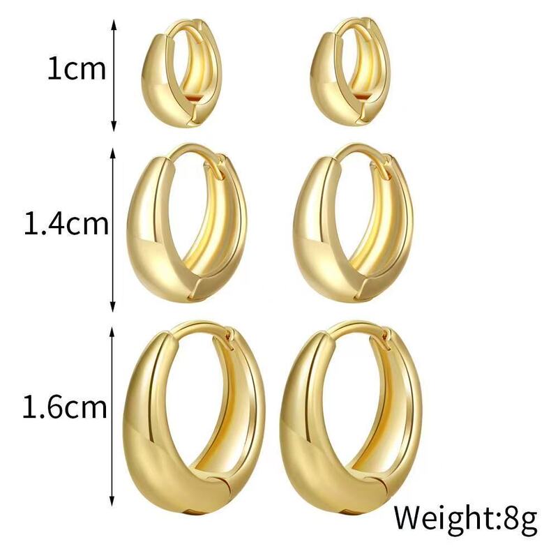 Earrings Light Luxury High-end Hot Selling Round Water Drop Multi-piece Set Earrings European and American All-match Simple Earrings Women's in stock