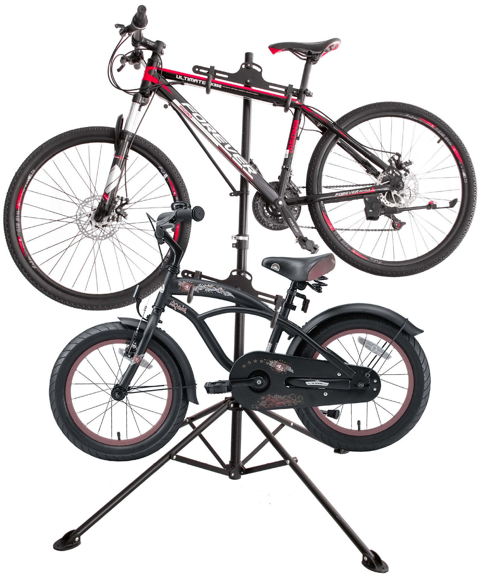 Estante de exhibición de bicicletas al por mayor, estante de exhibición de cuatro patas para bicicletas, estante para remolque de bicicletas, estante de reparación