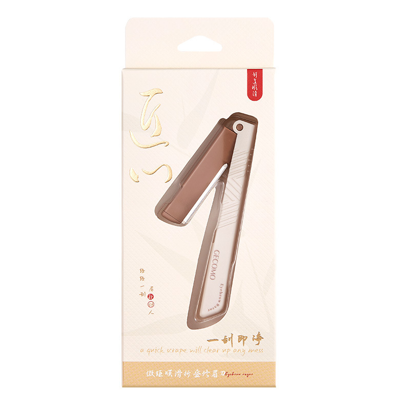 GECOMO cuchilla de acero inoxidable suave plegable cuchillo de cejas afilado anti-raguadaduras no daña la piel herramienta de belleza