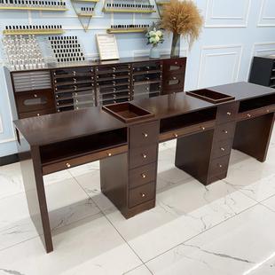 Second-Hand Manicure Table American Solid Wood Manicure Table Single and Double Simple Vacuum Cleaner Manicure Table and Chair Set Economical