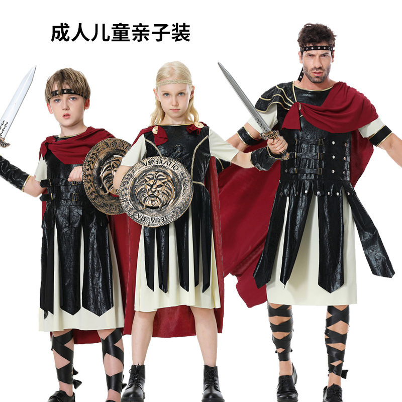 Halloween Masquerade parent-child costume adult male Knight soldier uniform cos dress up Knight Roman warrior Halloween Masquerade parent-child costume adult male Knight soldier uniform cos dress up Knight Roman warrior
