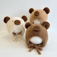 冬季保暖童帽毛绒帽护耳男女婴幼儿套头巴拉宝宝帽子超萌可爱卡皮