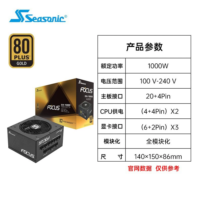 Годовая линейка Haiyun SEASONIC FOCUS GX650 GX750 GX850 GX1000 источник питания для компьютера