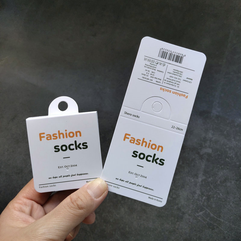 Hook-free Unisex Socks Card Label Paper Card Socks Label Hanging Label Socks Trademark Cardboard Sign Packaging Materials