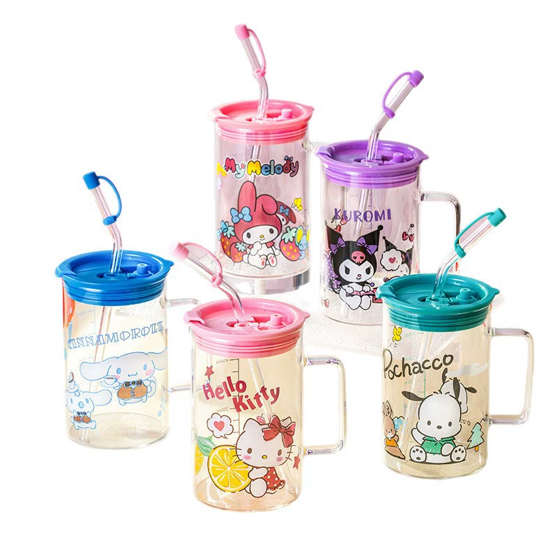 Hello Kitty, мультяшная качественная ручка, трубочка, портативное стекло