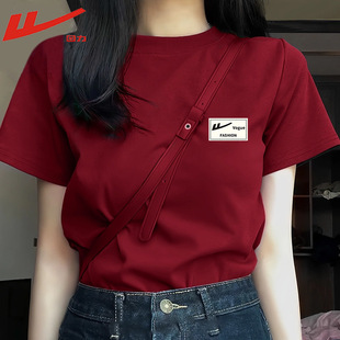 Pull Back 220g Heavyweight American Pure Cotton Short-Sleeved T-Shirt Couple Pure Color Top Sports Casual Bottoming Shirt for Men and Women