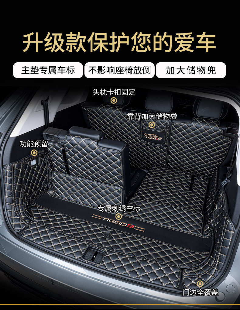 Suitable for Tiggo 9/9X Full Coverage Trunk Mat Tiggo9 Jaecoo J8 Five-Seater and Seven-Seater Trunk Mat Car