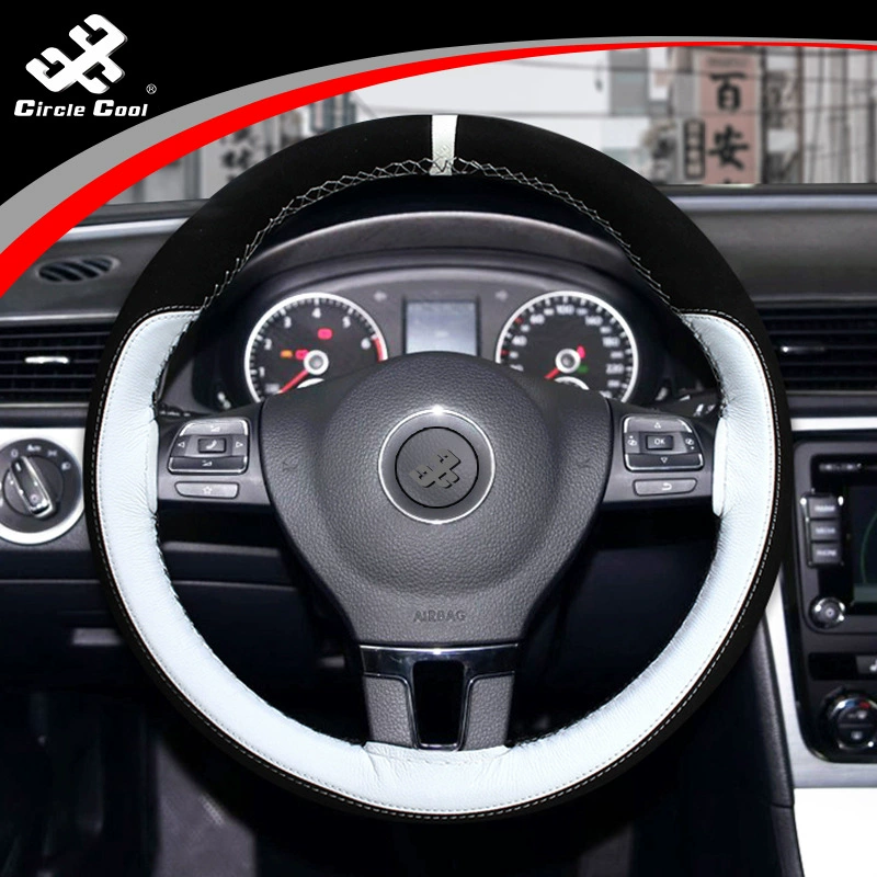 Автомобильный замшевый зимний чехол на руль Soku, сшитый вручную, матовый Бархатный Чехол на ручку, сшитый вручную, цвет, спорт, комфорт