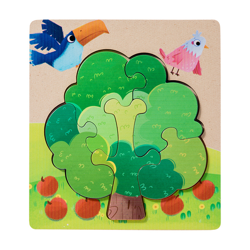 Educación temprana para niños, cognición animal, escena de doble cara, rompecabezas tridimensional, panel de emparejamiento, juego digital de doble cara, juguetes de madera