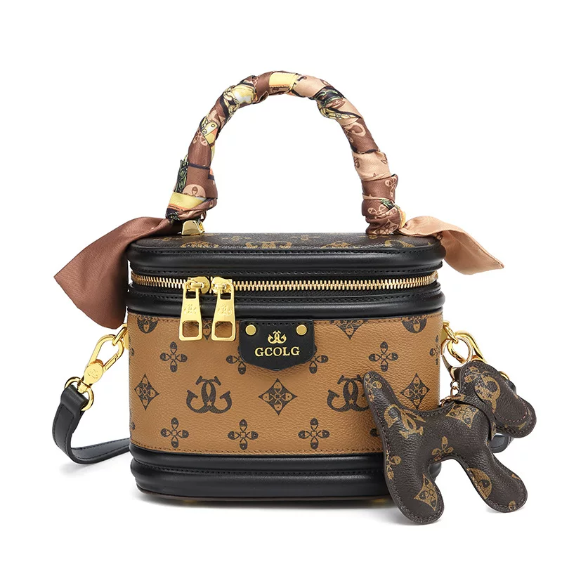 Box bag (LV‑style) 2025, mini top‑handle, detachable shoulder strap, felt inner