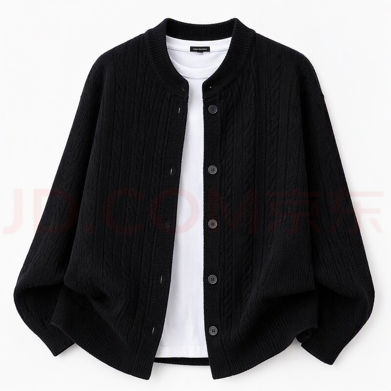 Vintage cable-knit cardigan sweater, new autumn men's clothing, loose-fitting outerwear for autumn and winter, warm men's coat