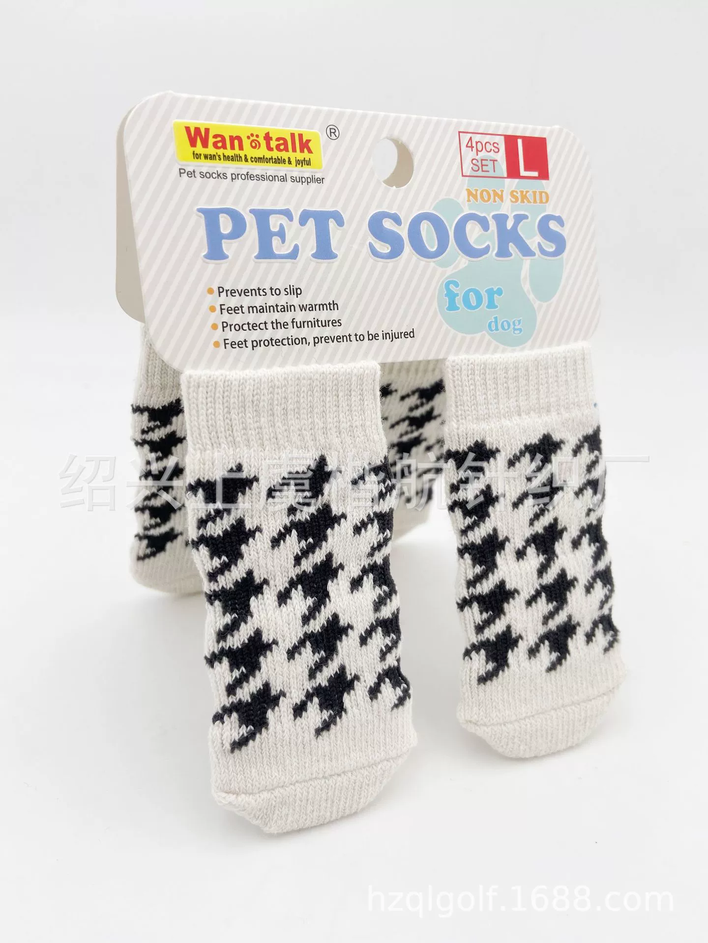 Носки для домашних животных серии Wan Talk Houndstooth