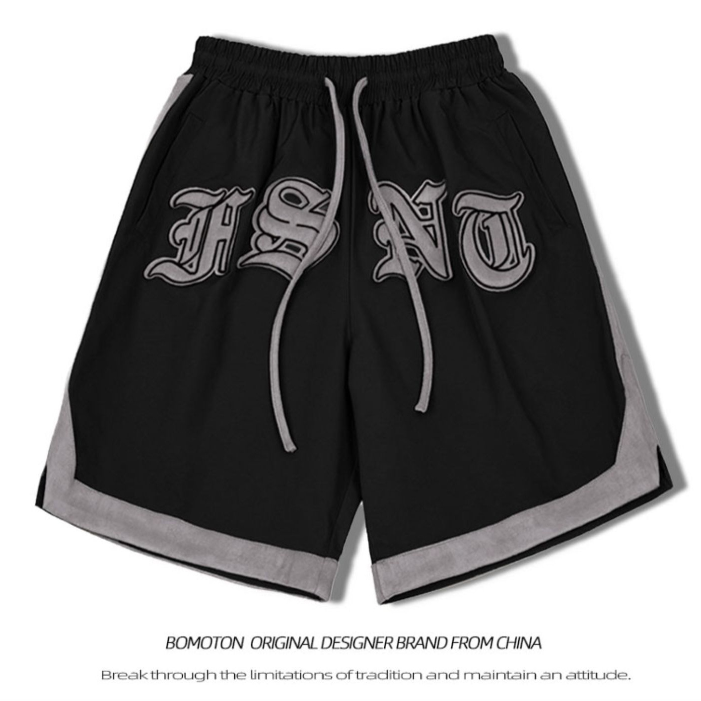 Marca de moda callejera europea y americana 2024 primavera y verano nuevo producto ligero camaleón contraste color bordado moda deportes casual pantalones cortos hombres