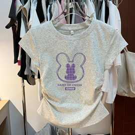女童短袖打底夏装修身新款儿童2026女大童短款T恤女孩衣服上衣