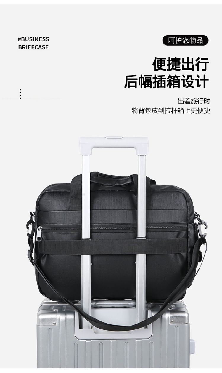 High-end briefcase, 2024 new minimalist men's large-capacity casual sports single-shoulder bag, water-resistant for cross-border use undefined