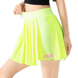 New Sports Short Skirt for Women, Pleated Yoga Skirt, Fake Two-Piece Anti-Exposure Badminton Tennis Skirt, Fashionable White Skirt for Summer