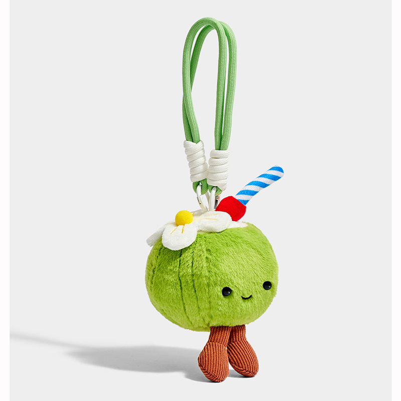 Divertido lindos coco peluche muñeca bolsas de llaves colgante muñeca colgante bolsas de regalo creativas colgante muñeca