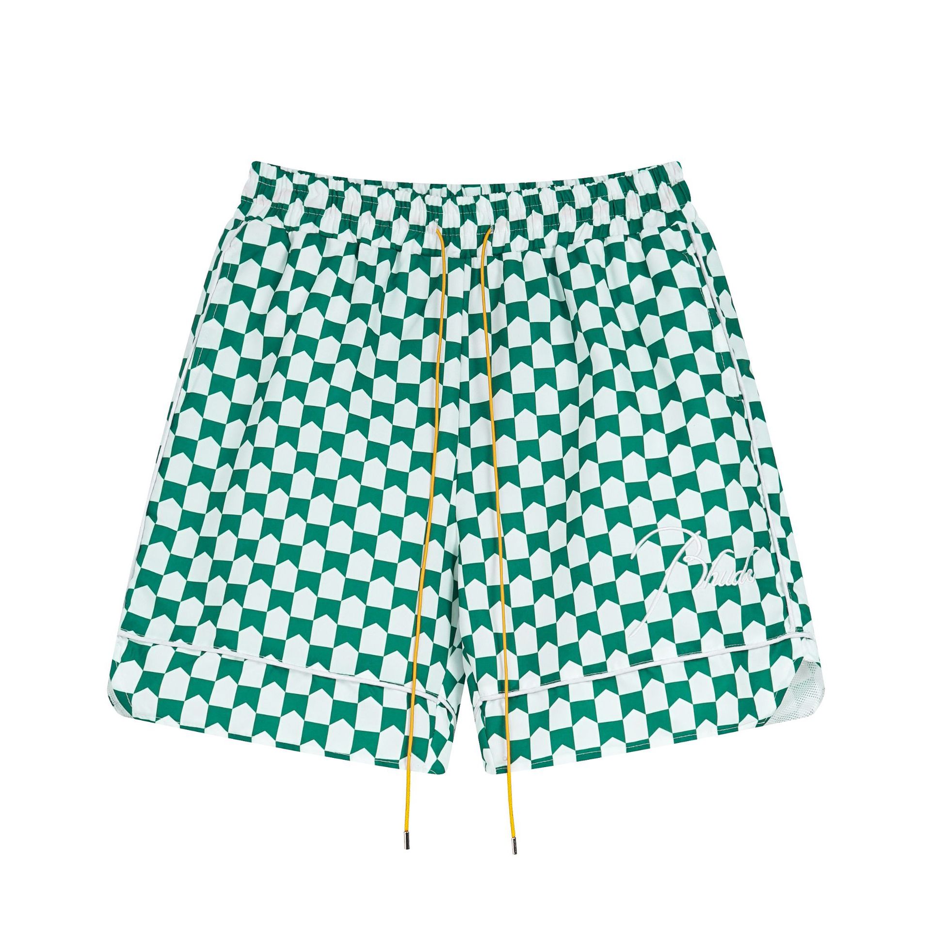 Tendencia europea y estadounidense transfronteriza rhude colección de letras 3M pantalones cortos casuales reflectantes hombres y mujeres pantalones de playa de alta calle estadounidenses