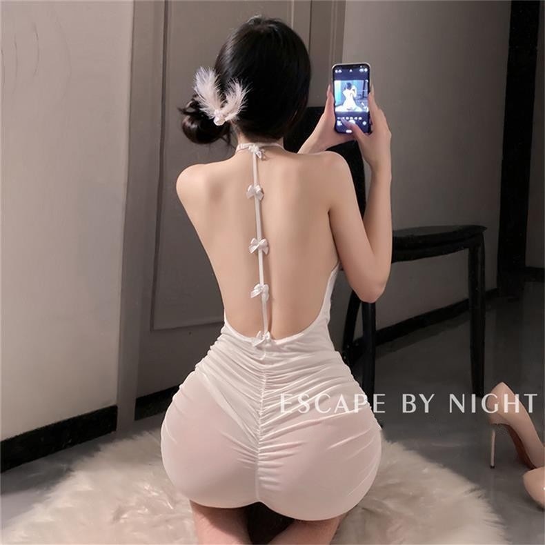 Xishi Butterfly Dream Pure Desireは、リボンを解くことができ、薄いチュールのバックパックヒップスカート、背の高い女性向けの少し太ったナイトガウンです。|undefined