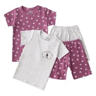 Foreign Trade Children's Clothing Summer Infant Printed Home Clothes Men's and Women's Mixed Color Short-sleeved Top T-shirt Shorts Cross-border Hair