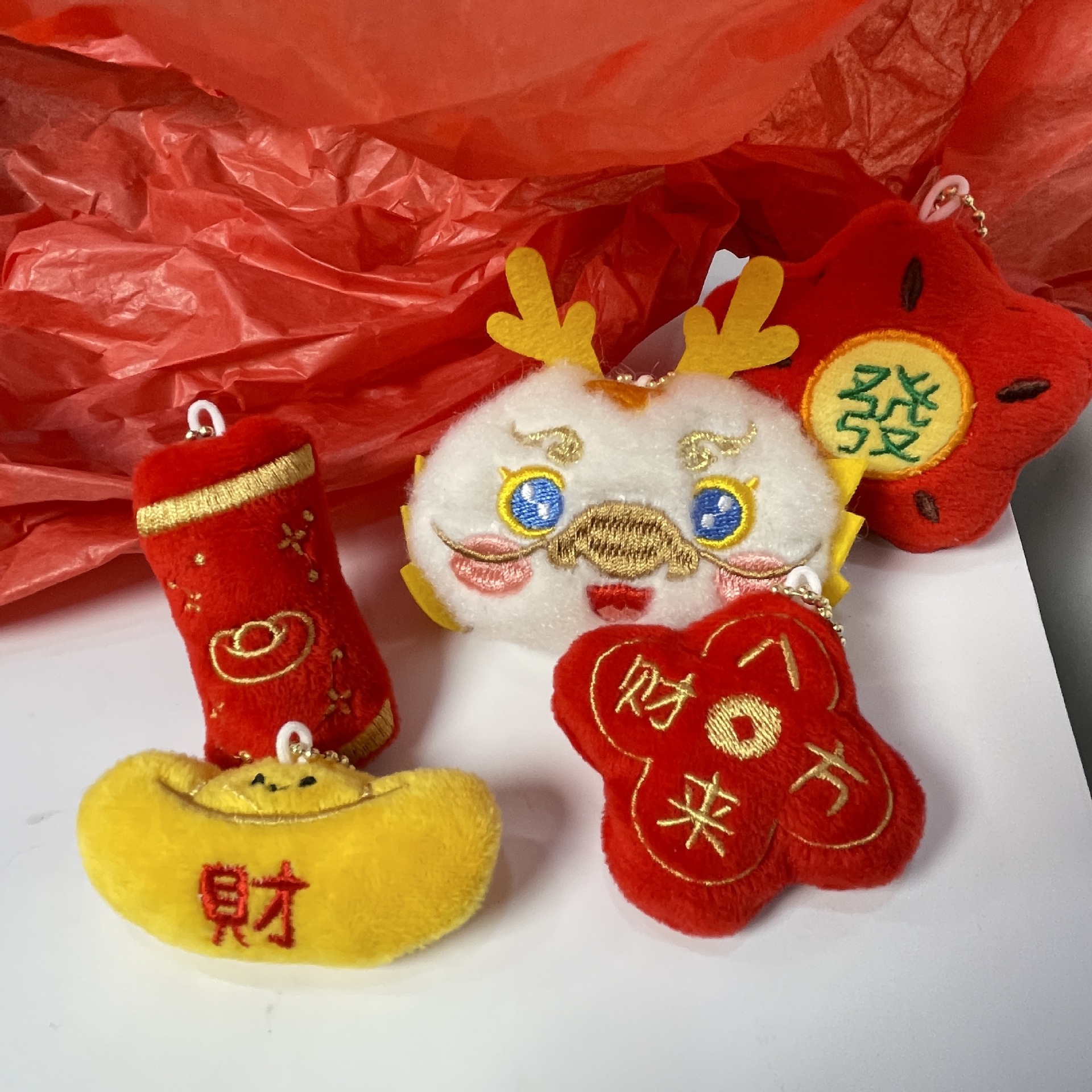2024龍年吉祥物公仔毛絨玩具新年禮物玩偶福龍娃娃生肖掛件GJ204