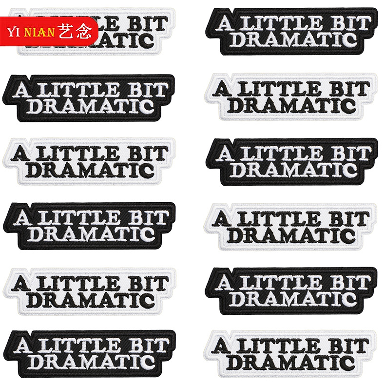 黑白2色英文字母刺绣贴片包包装饰字母绣花片补丁贴时尚英文字母