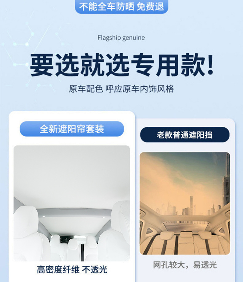 Suitable for the new version of Tesla Model 3/Y/S sunshade YL sunroof sunshade roof canopy for sun protection and heat insulation